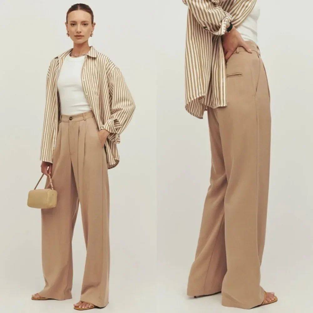 Reformation Mason Tan Pants Khaki Size 0